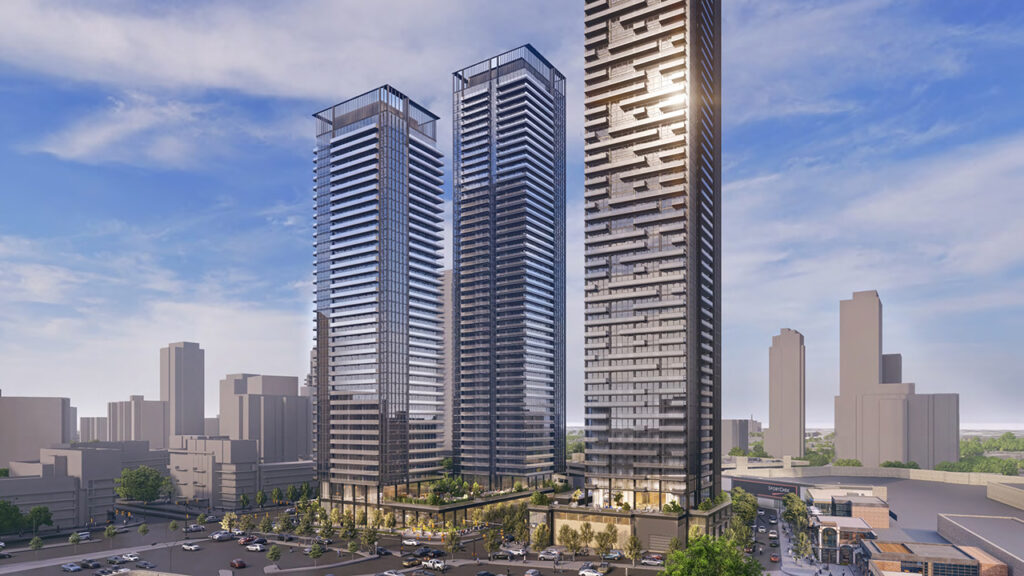 proposed rendering of the CF Fairview residential towers